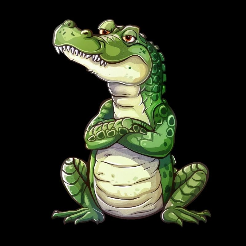 Dessin animé de crocodile drôle et détendu