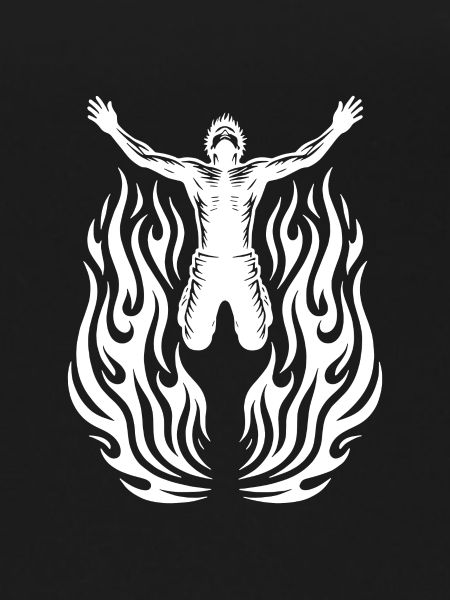 Jumping Man in Flames