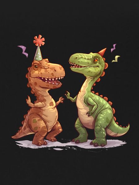 Two Dancing Dinosaurs