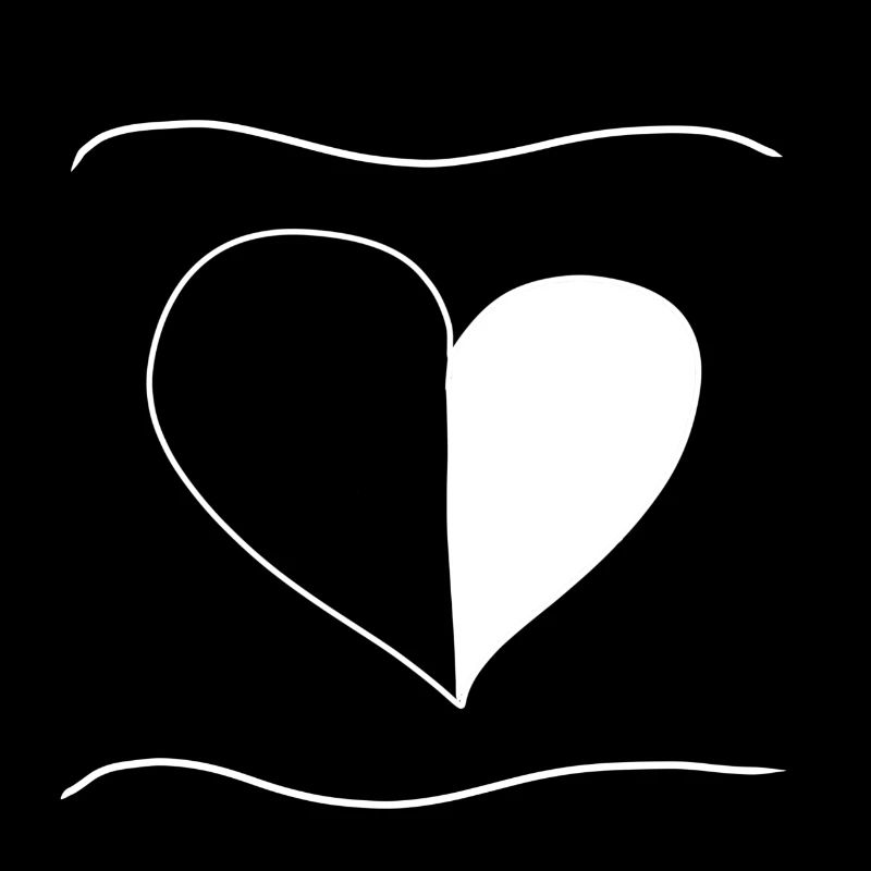 herz symbol zwei teile liebe linien