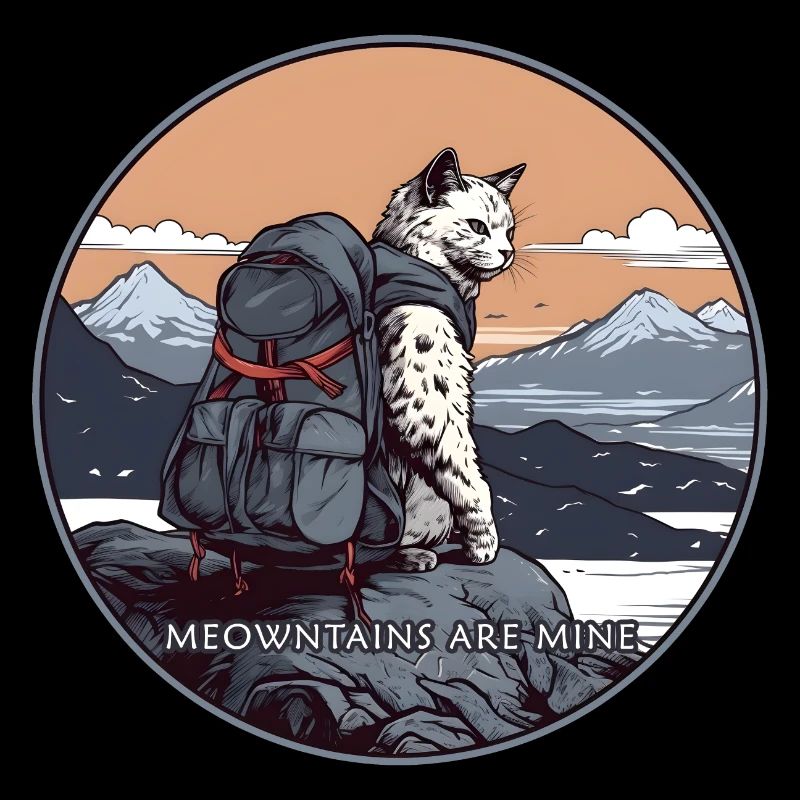 Ukiyo-e chat dans les montagnes Les montagnes sont à moi