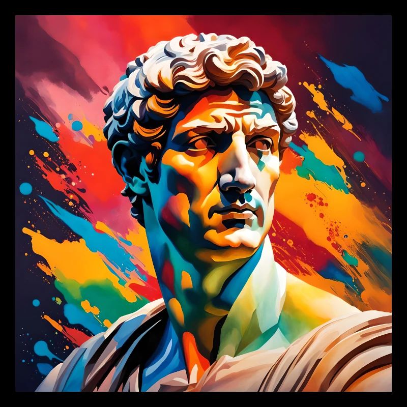 Michelangelo David coloured