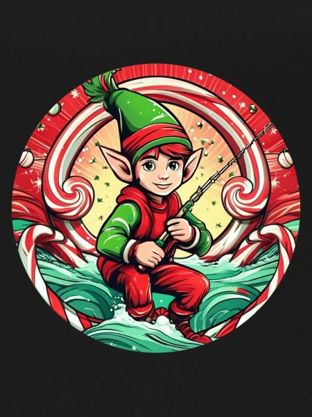 Christmas Elf Fishing