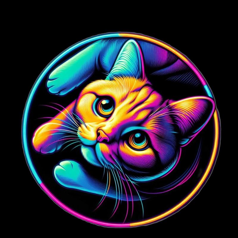Katze Neon Bunt Farbig