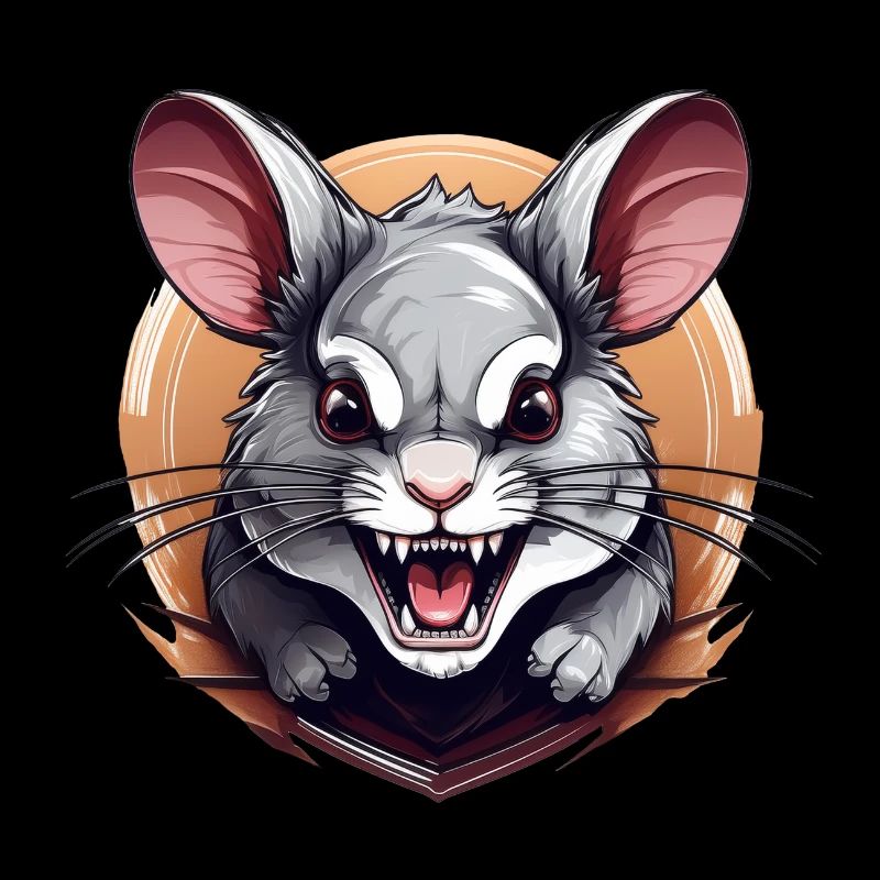 Wild angry animal pugnacious combative chinchilla
