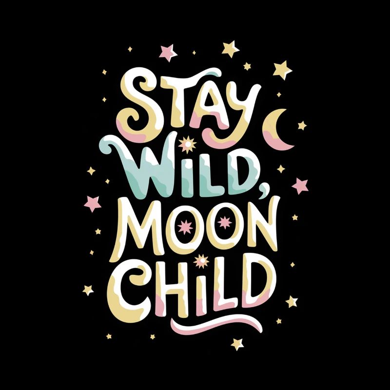 « Reste sauvage, enfant de la lune - Lune et étoiles »
