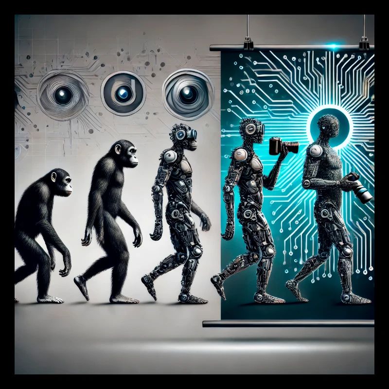 Évolution photographe: du singe au photographe IA
