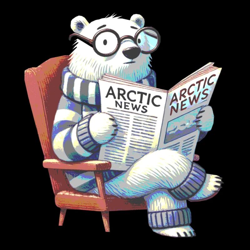 Eisbär liest Zeitung