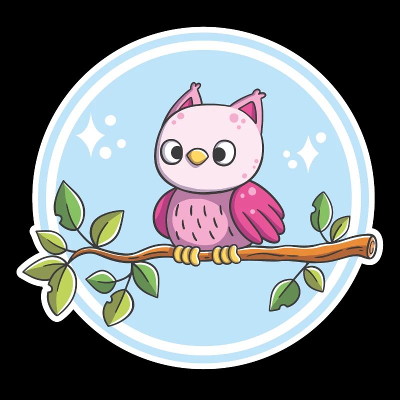 Hibou mignon sur une branche