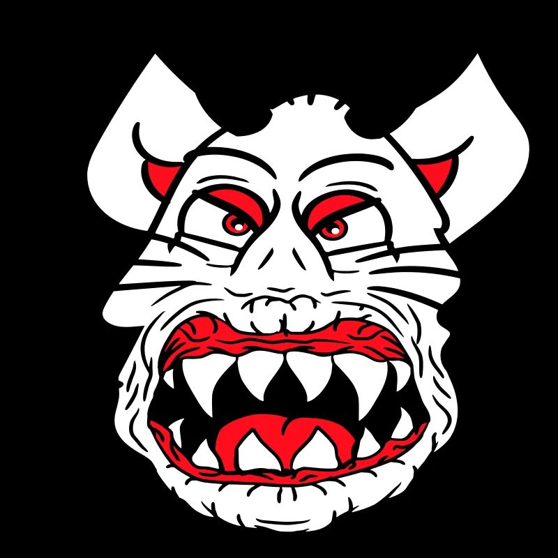 Démon Monstre Chat Halloween Horreur Cornes de Diable