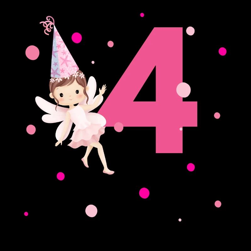 4e anniversaire fée rose