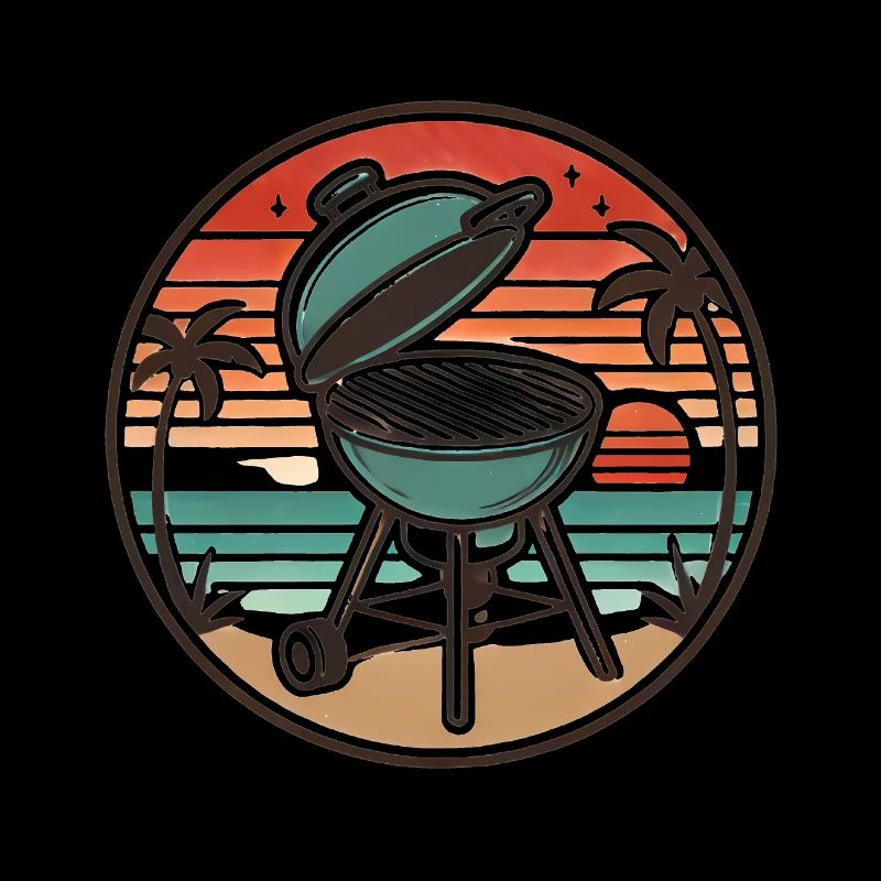 Grill Chill Summer BBQ Retro Design