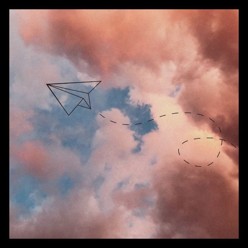 Papierflugzeug in einer ästhetischen Abbildung.