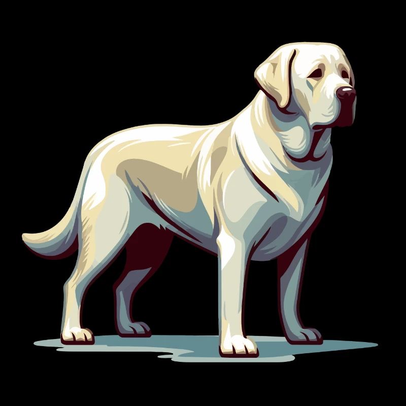 Labrador blanc debout
