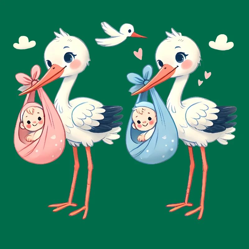 Rosa oder Blauer Storch Baby Überraschung