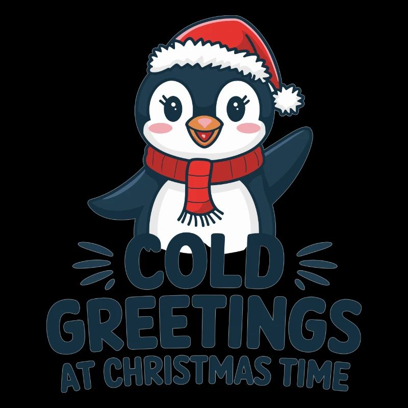 Cool greetings at Christmas time – Penguin