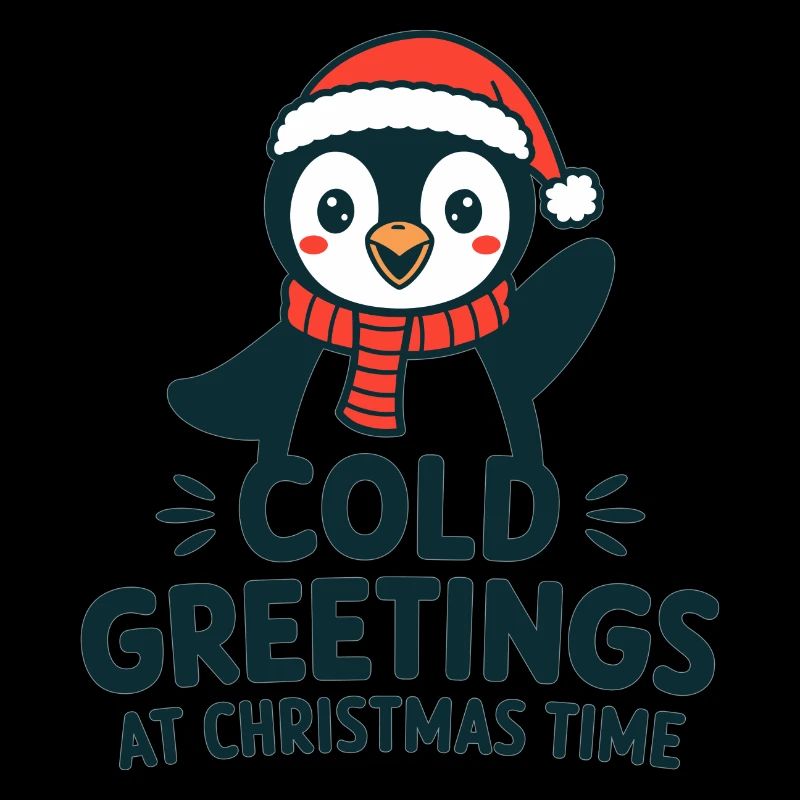 Cool greetings at Christmas time – Penguin