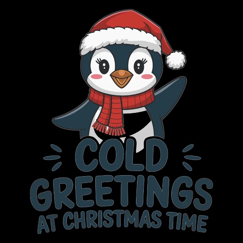 Cool greetings at Christmas time – Penguin