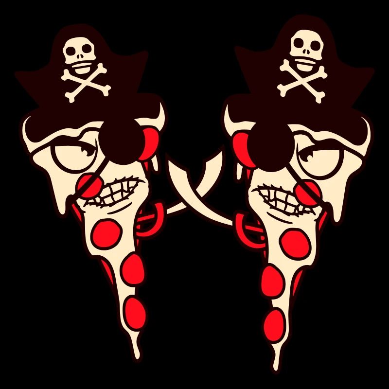 2 Evil Fast Food Pizza Pirate Duel Eye Patch