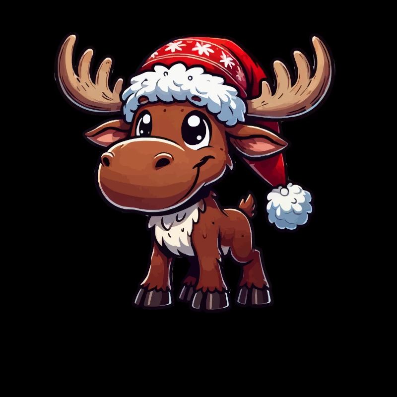Deer Comic Christmas Moose