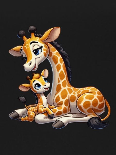 Giraffenmutter mit Kind