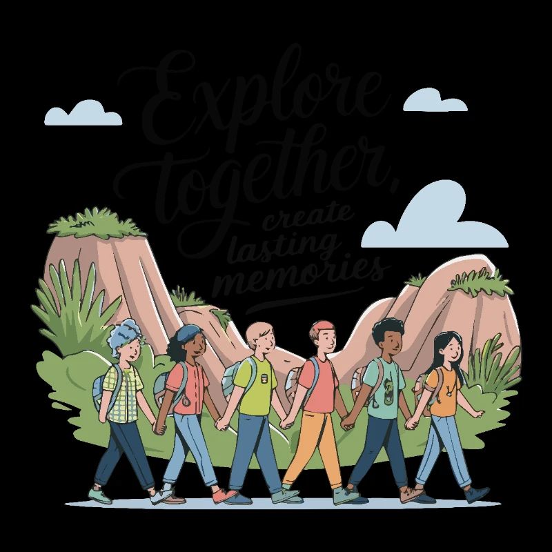 Explore Together adevnture travel quote text art