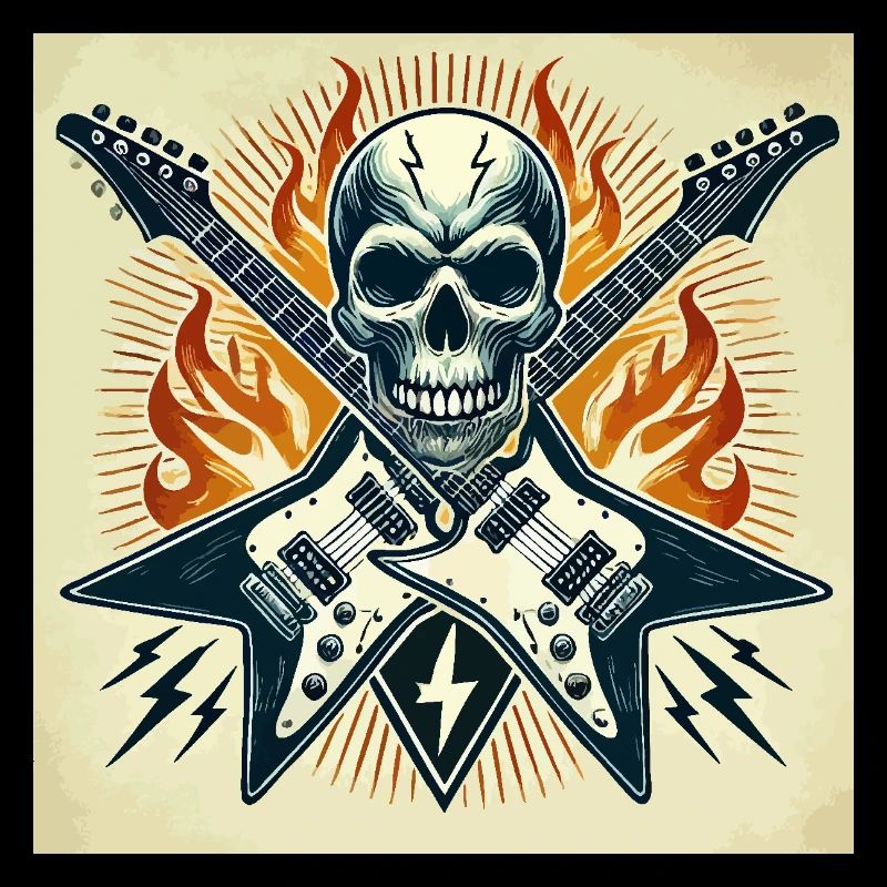 Rockposter mit Gitarren