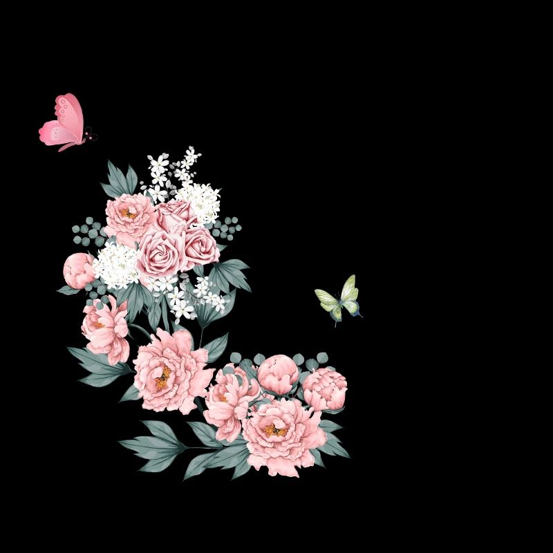 Lettre c fleurs rose