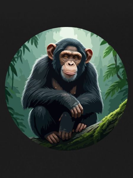 Chimpanzee on tree branch