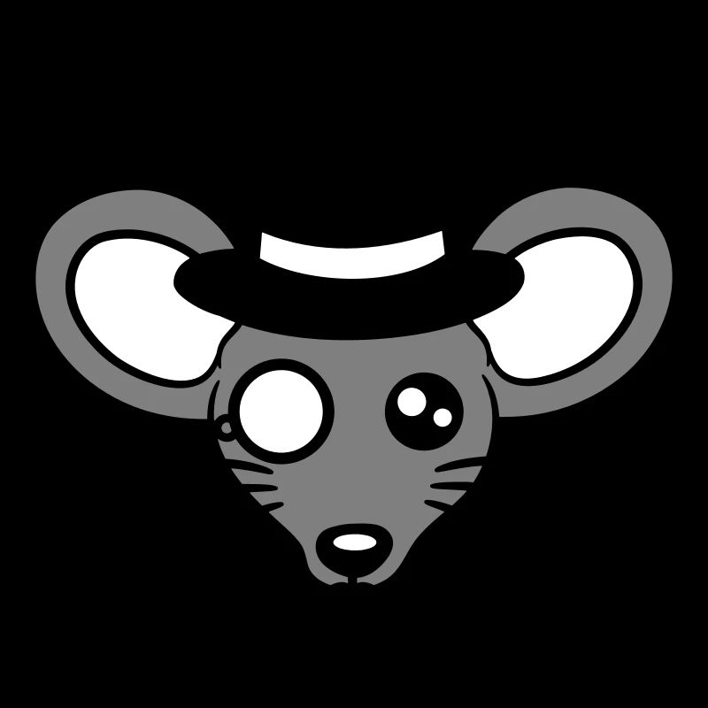 M. Souris chapeau haut de forme monocle lunettes riche M.