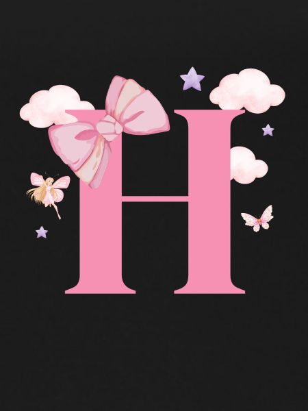 Letter h pink clouds