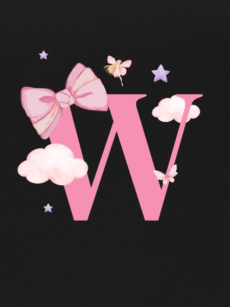 Letter w Pink Clouds