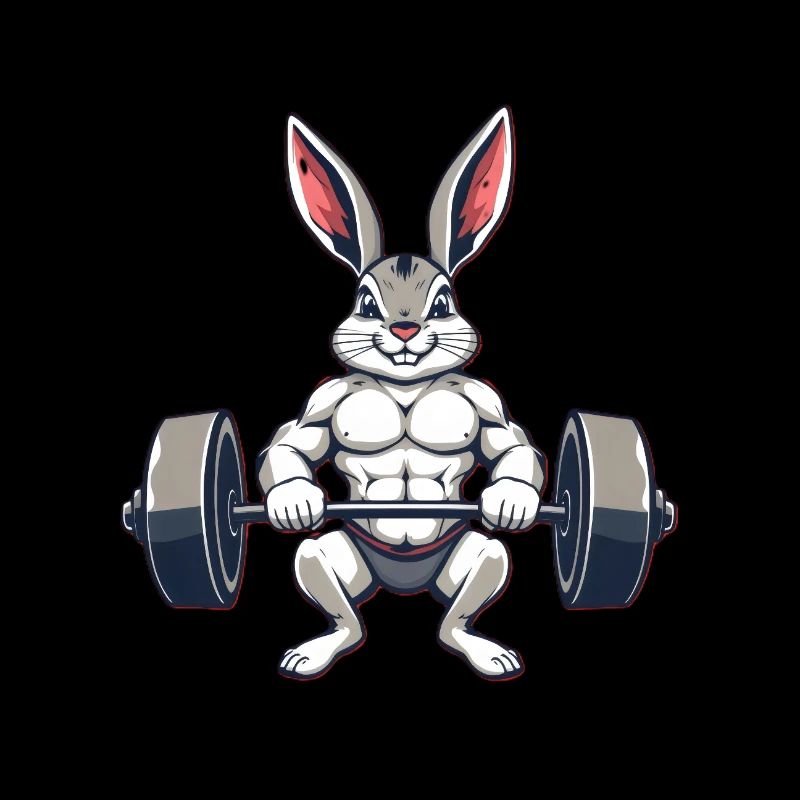Muscular bunny during training