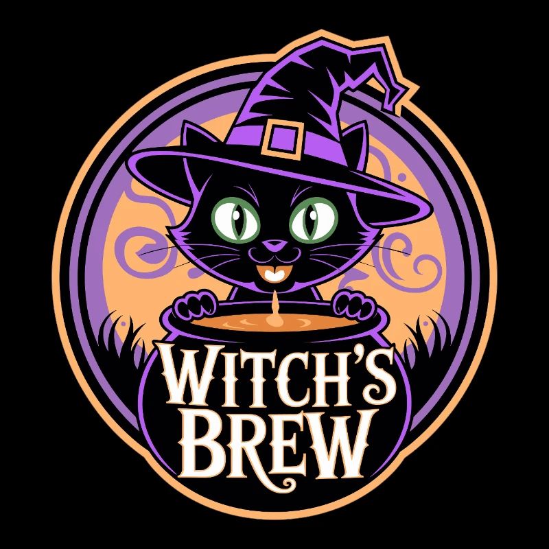 Breuvage de la sorcière – Chat sorcière mystique