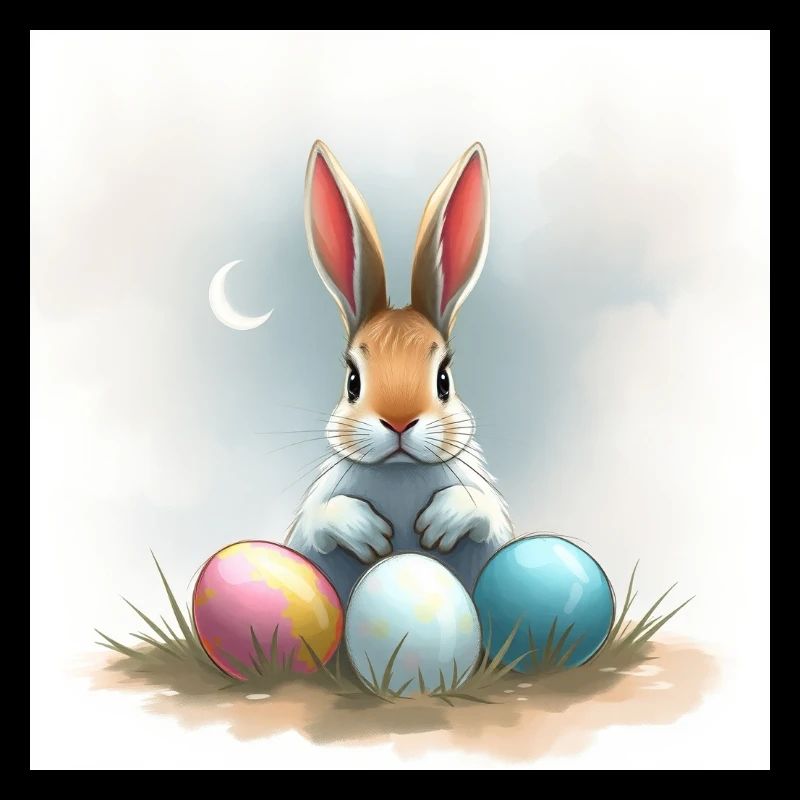 Fröhliche Ostern mit Hase und Ei