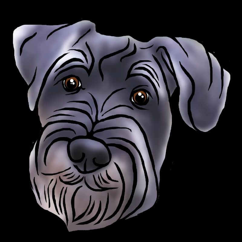 Tête de schnauzer moyenne dans le style bande dessinée