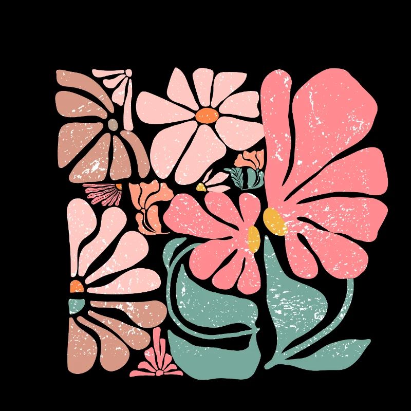 Groovy Retro Pink Blumen