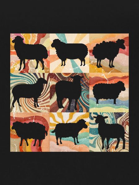Retro Floral Sheep
