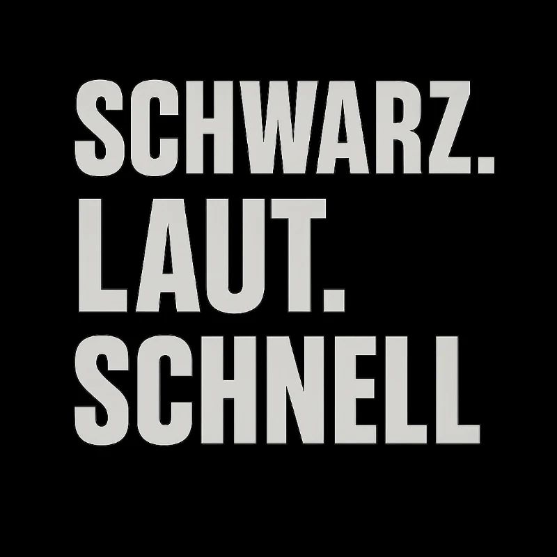 Schwarz Laut Schnell