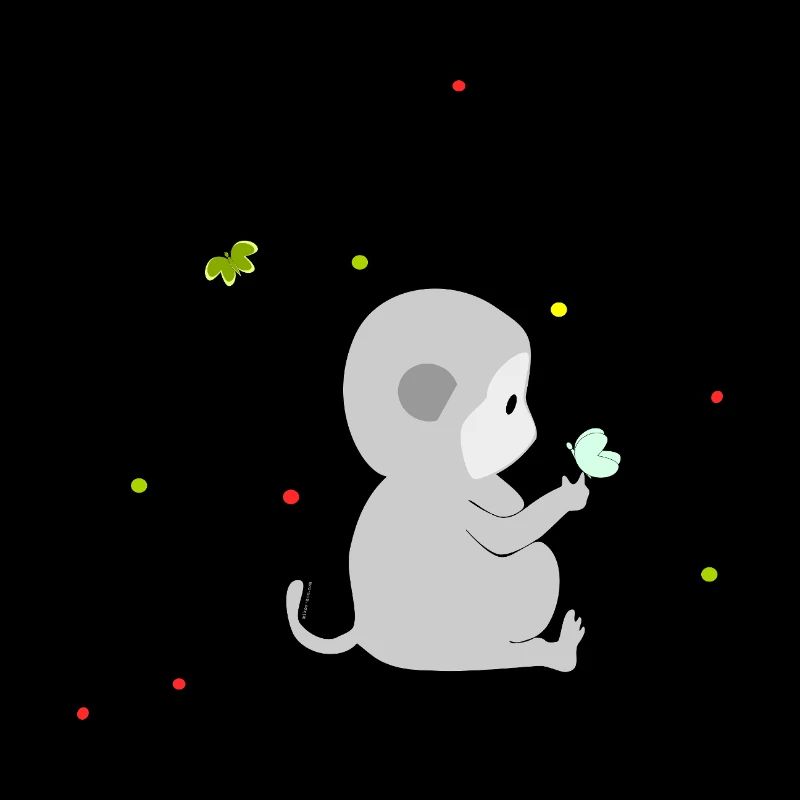 Le petit singe et les papillons