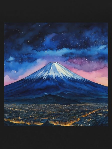 Starry night over Fuji