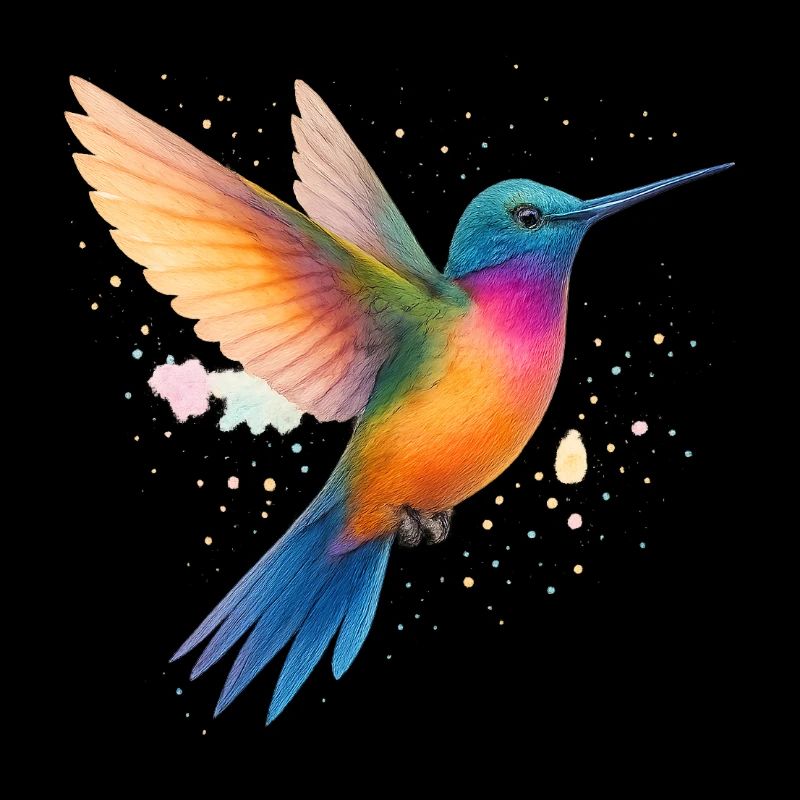 Colibri arc-en-ciel dansant