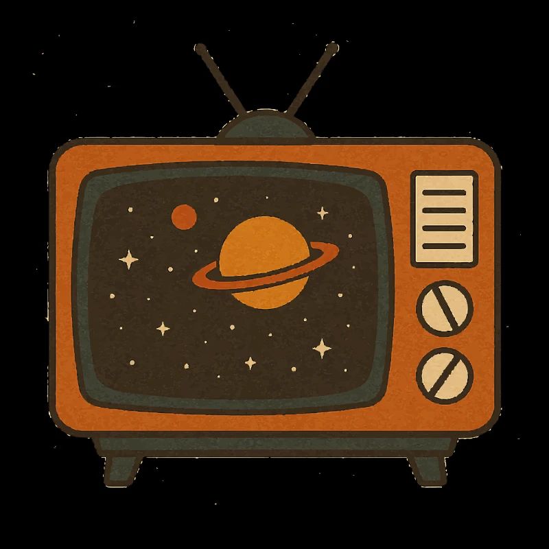 Téléviseur rétro avec univers – Vintage Space Vib