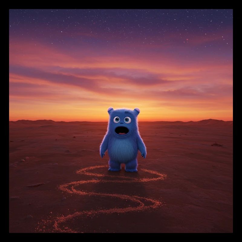 Space monsters at sunset