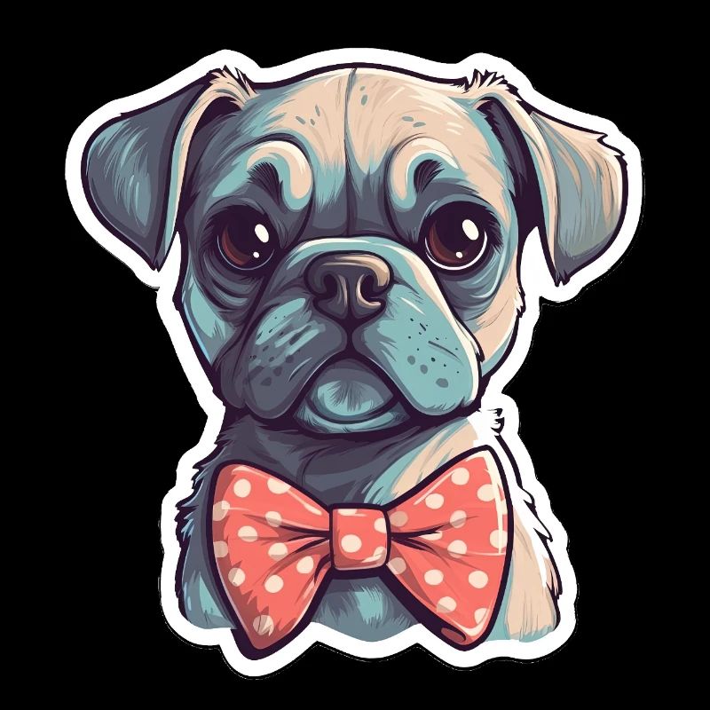 A cute dog wearing a bowtie