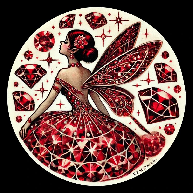 Fée Rubis - Conception Fantasy de Pierre Précieuse Rouge Mystique