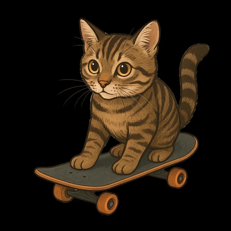 Chat sur skateboard