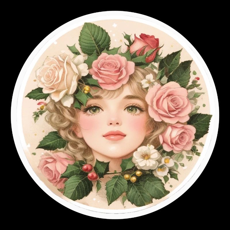 Blumenmädchen, Kreis, Rose