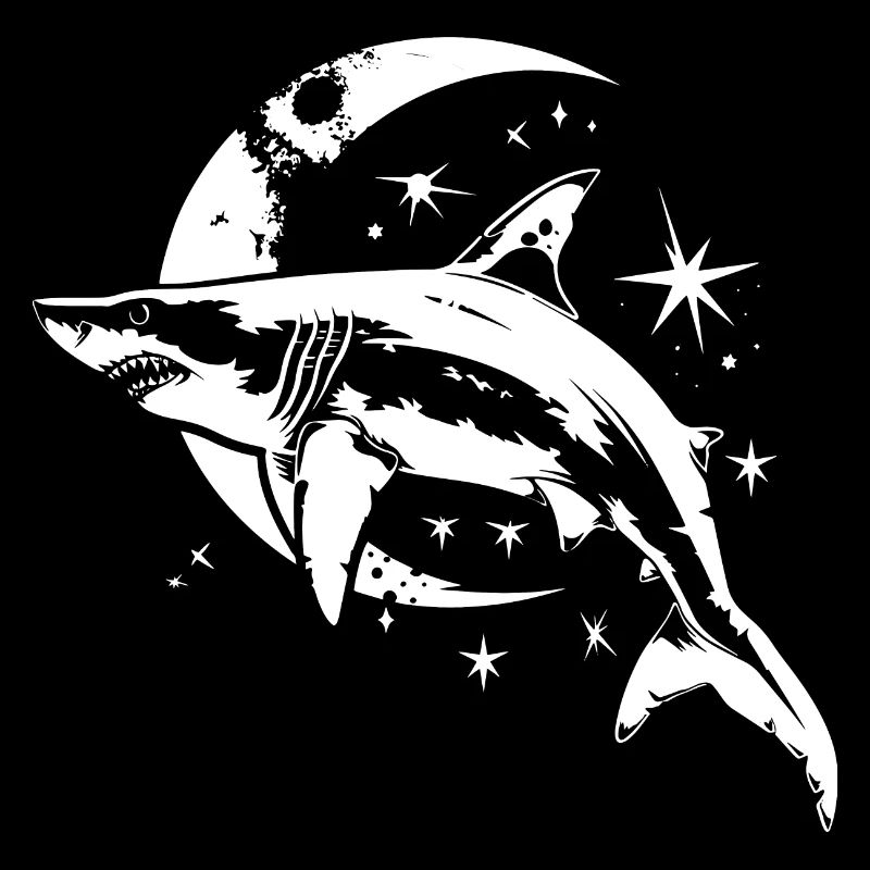 Requin Lune Étoiles