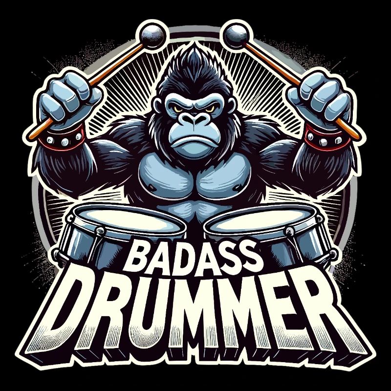Badass Drummer Gorilla Cool Gift